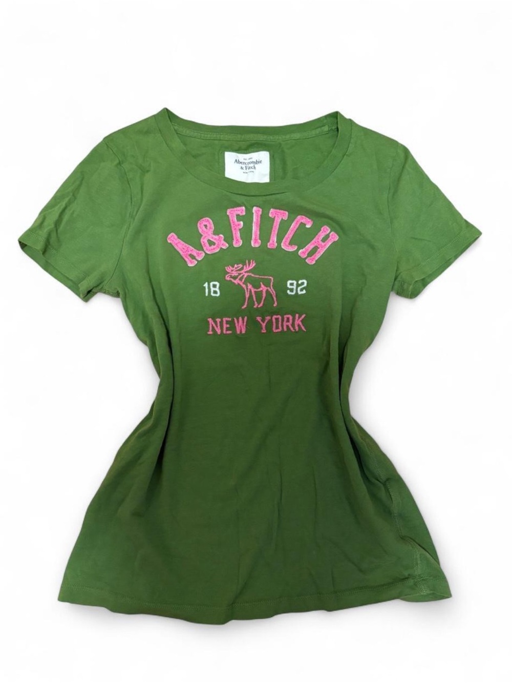 Vintage/Y2K/2000s Green Abercrombie & Fitch baby tee